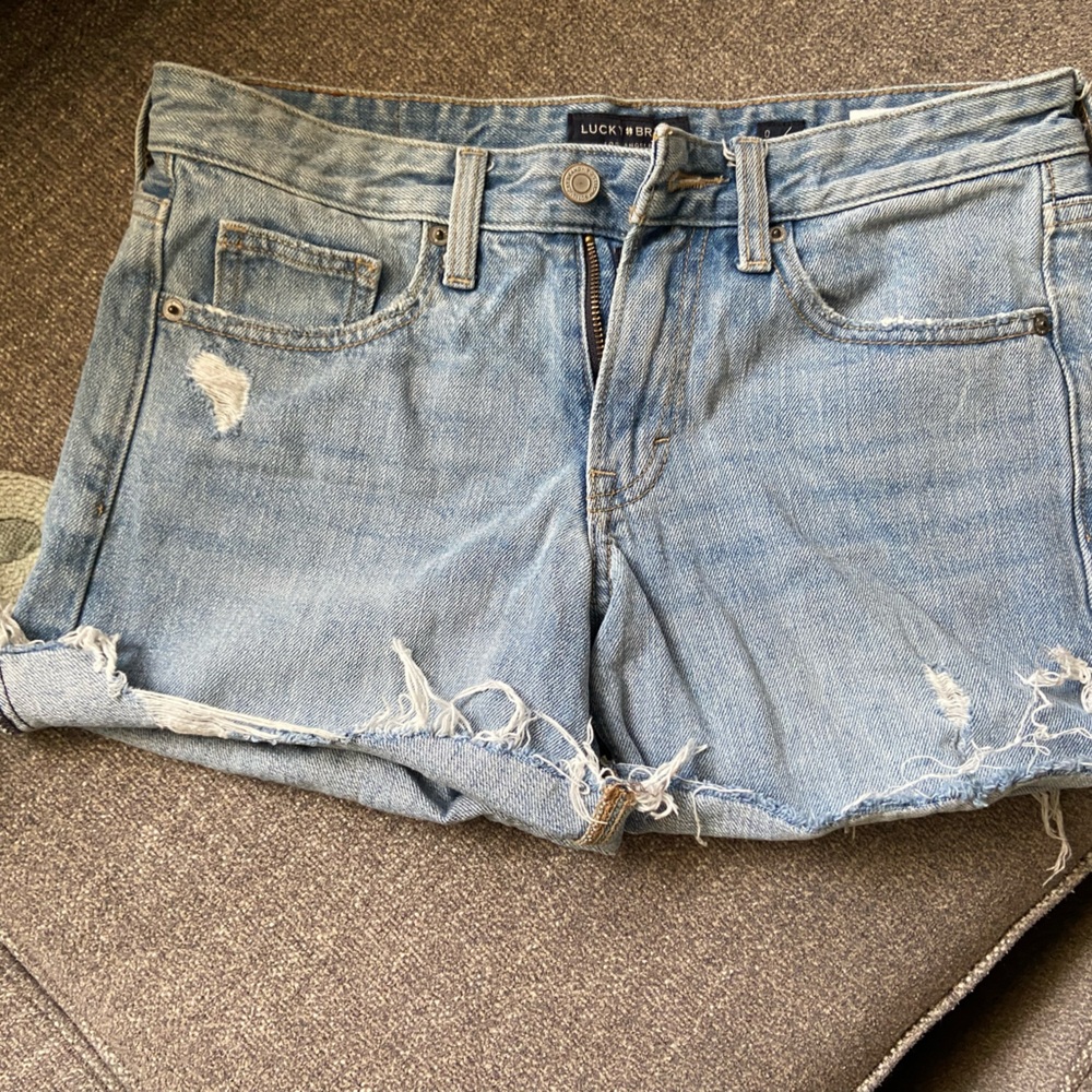 Lucky Brand Light Blue Distressed Jean Shorts